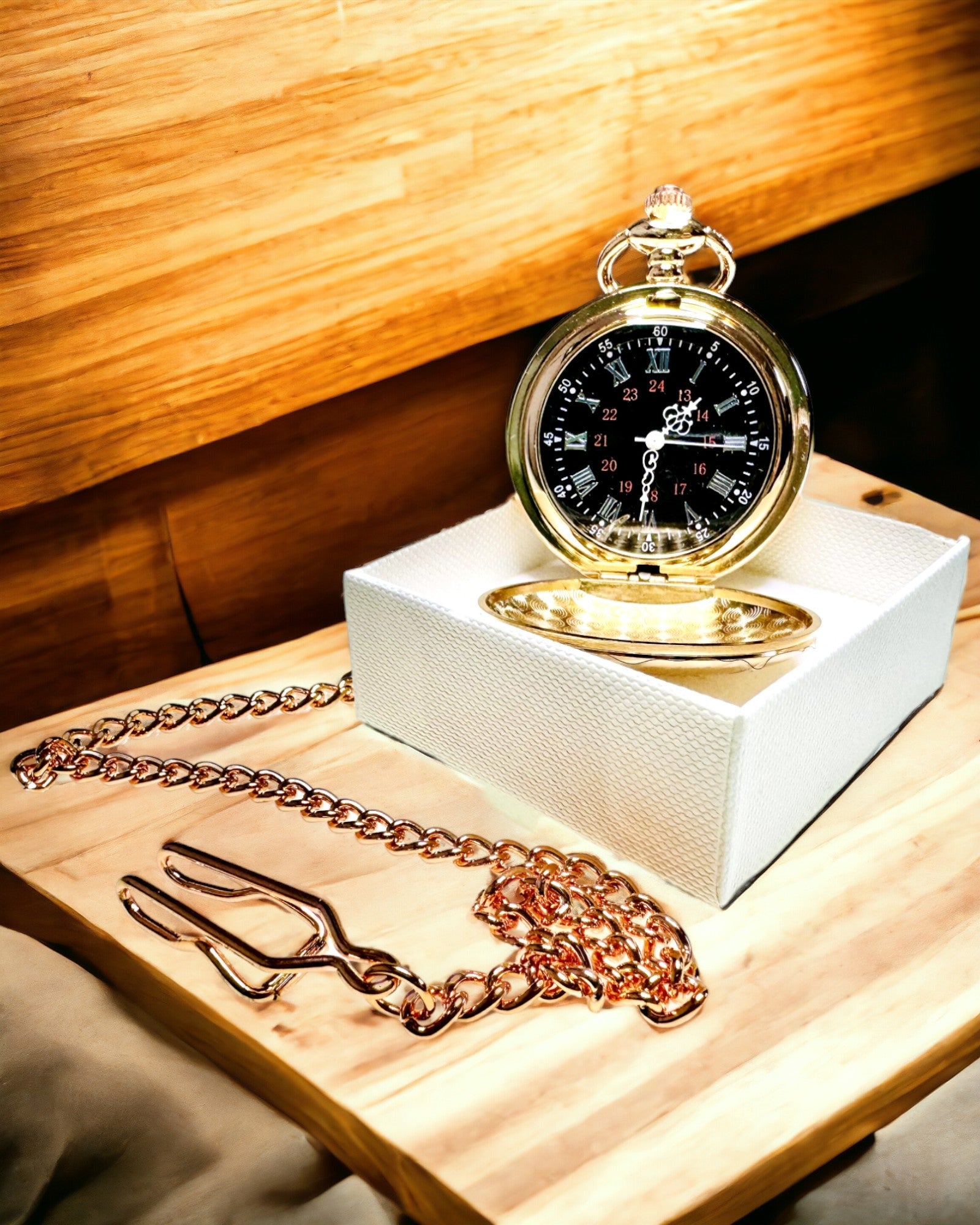 Lommeur i Klassisk Stil – Rosaguld, Vintage Elegance