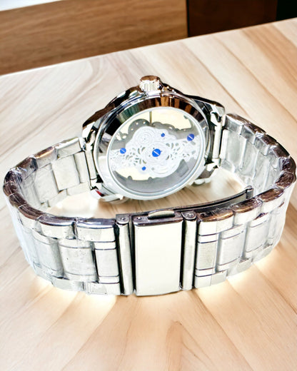 Elegant Herreur Kvarts - Transparent Mekanisme og Sporty Elegance