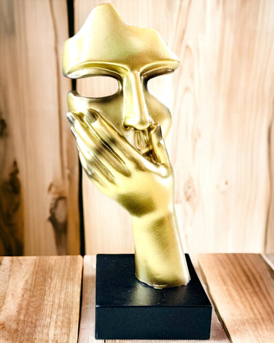 Abstrakt Håndskulptur "Kunstens Berøring" - Europæisk Stil Kontorudsmykning, Personliggørelse med Gravering 2 stk.