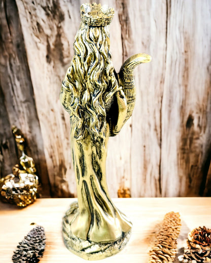 "Posen af Gudinden Abundans" - Dekorativ Resin Statue af Fortuna til Hjem og Kontor