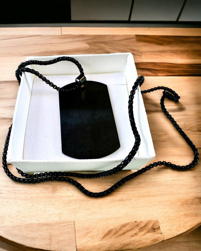 Halskæde med Dog Tag "Tre Nuancer af Stil" - ID-brik - Elegant Vedhæng i Rustfrit Stål med Mulighed for Gravering