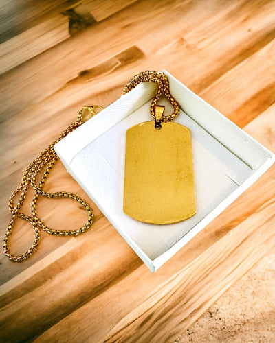 Halskæde med Dog Tag "Tre Nuancer af Stil" - ID-brik - Elegant Vedhæng i Rustfrit Stål med Mulighed for Gravering