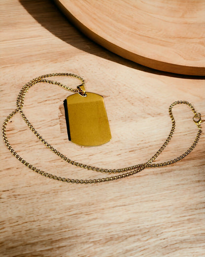 Halskæde med Dog Tag "Tre Nuancer af Stil" - ID-brik - Elegant Vedhæng i Rustfrit Stål med Mulighed for Gravering