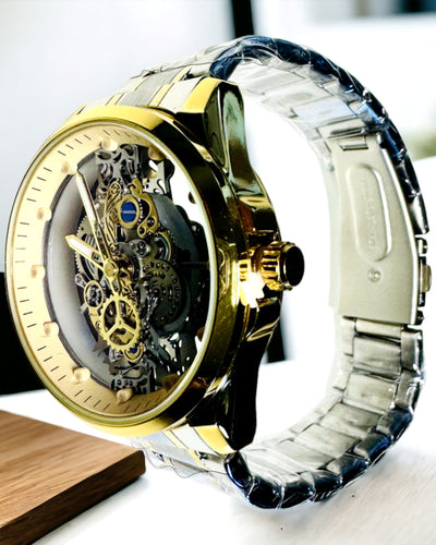 Mænds Kvartsur "Vision Sport" – Dobbeltsidet Gennemsigtig med Aluminium