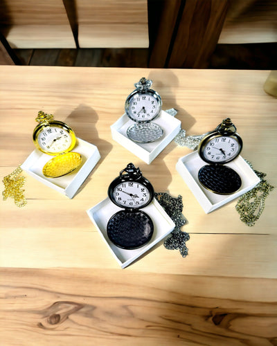 Sort lommeur "Klassisk Elegans" med mulighed for gravering