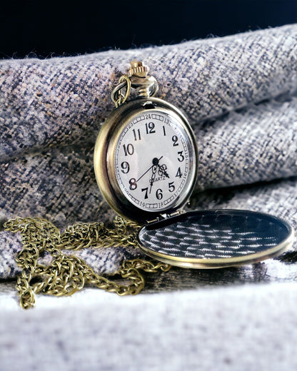Vintage lommeur med mulighed for personalisering - børstet guld