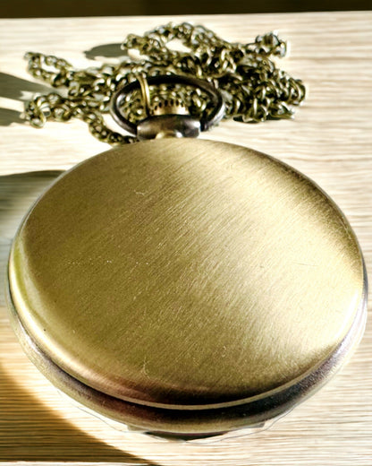 Vintage lommeur med mulighed for personalisering - børstet guld