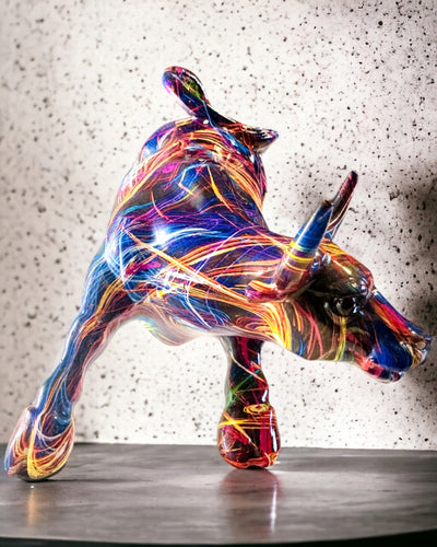 Dekorativ Skulptur Tyr "BullArt" – Unik Kunst med Mulighed for Gravering - 4 farvevarianter, til personlig gave