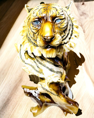 Statuette "Tiger Jungle King" med Gravering Mulighed, figur 29 cm høj, dekoration som gave