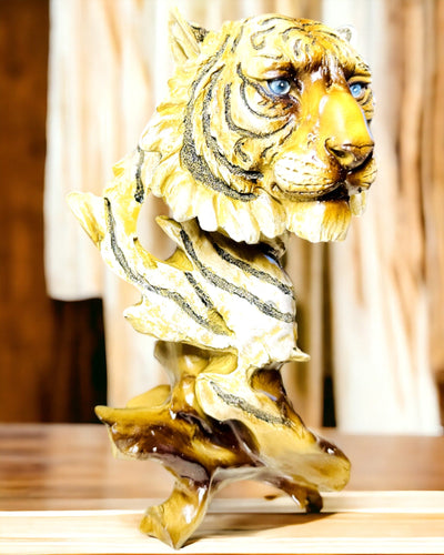 Statuette "Tiger Jungle King" med Gravering Mulighed, figur 29 cm høj, dekoration som gave