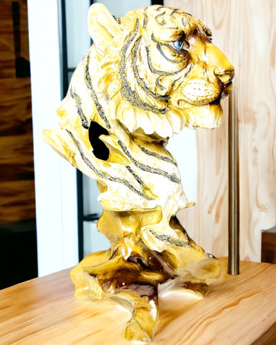 Statuette "Tiger Jungle King" med Gravering Mulighed, figur 29 cm høj, dekoration som gave