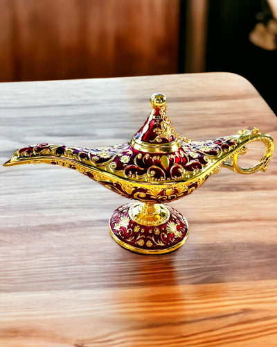 Magisk Aladdins Lampe med Gravering - Bordeaux Variant, flettet med guld