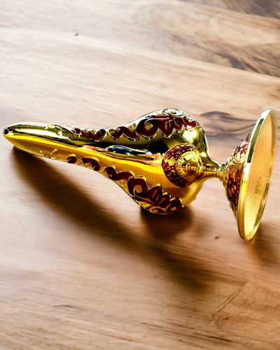 Magisk Aladdins Lampe med Gravering - Bordeaux Variant, flettet med guld
