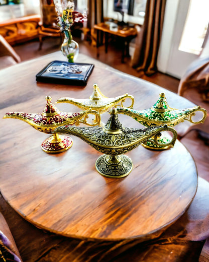 Magisk Aladdins Lampe med Gravering - Bordeaux Variant, flettet med guld