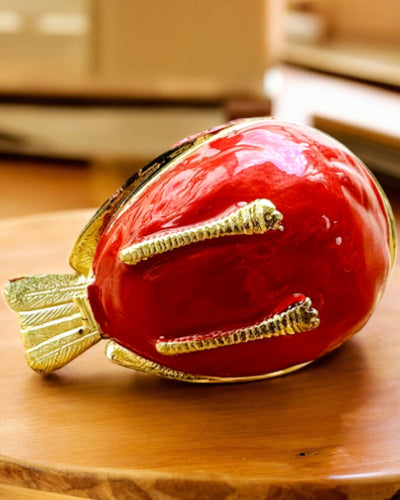 Elegant smykkeskrin formet som en kardinal med mulighed for gravering