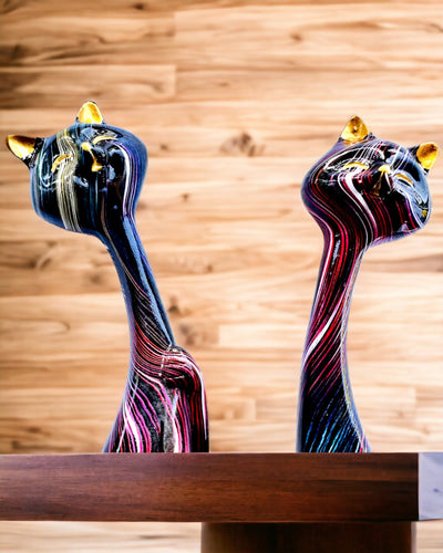 "Koci Eleganci" - Sæt af dekorative figurer i harpiks med mulighed for personlig gravering