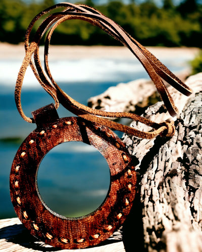 Indisk Artefakt Lup, læder, håndlavet - mulighed for personalisering med gravering