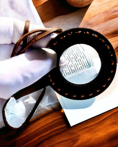 Indisk Artefakt Lup, læder, håndlavet - mulighed for personalisering med gravering