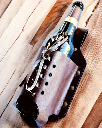Læderflaskeetui "LeatherCraft Elegance" - mulighed for personalisering