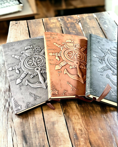 Notebooks med nautisk tema "Nautica" med mulighed for personlig gravering, som gave