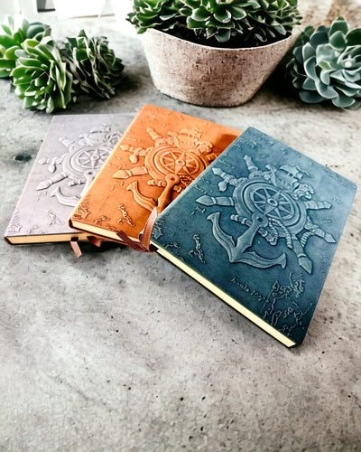 Notebooks med nautisk tema "Nautica" med mulighed for personlig gravering, som gave