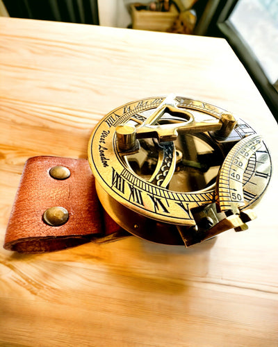 Solur "Antik Kompas", armbåndsur med kompas, mulighed for personlig gravering
