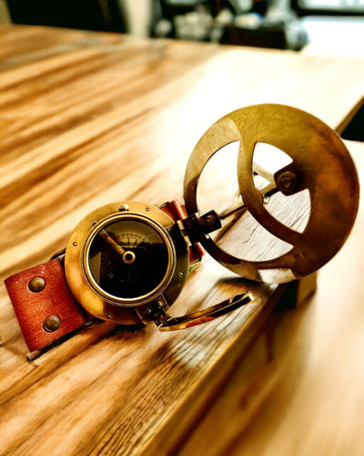 Solur "Antik Kompas", armbåndsur med kompas, mulighed for personlig gravering
