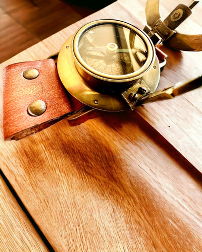 Solur "Antik Kompas", armbåndsur med kompas, mulighed for personlig gravering