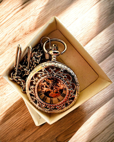 Sølv lommeur "Vintage Elegance" med mulighed for personlig gravering