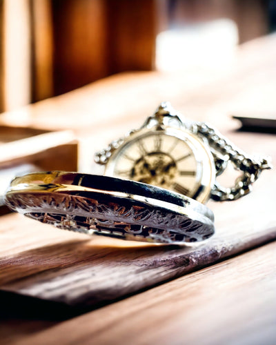 Sølv lommeur "Vintage Elegance" med mulighed for personlig gravering