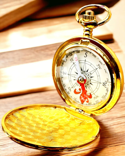 Kompas Vandringsmand med Mulighed for Gravering - farve guld