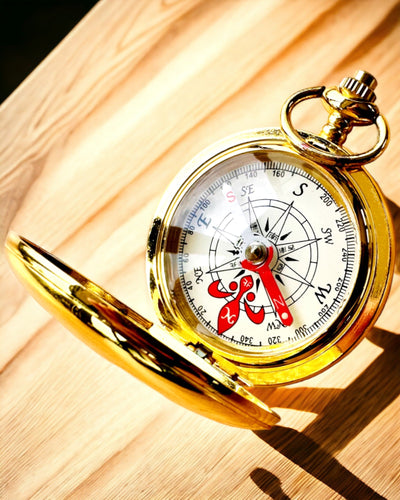 Kompas Vandringsmand med Mulighed for Gravering - farve guld