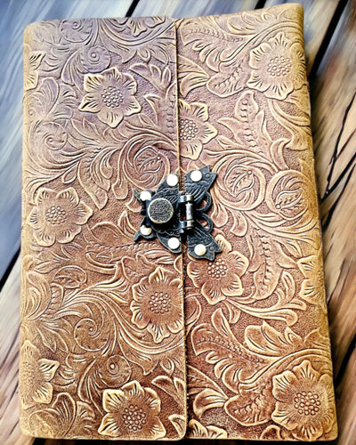 Luksuriøs Retro Notesbog med Læderomslag - "Vintage Elegance", 480 sider, mulighed for personlig gravering