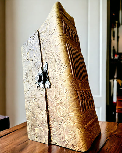 Luksuriøs Retro Notesbog med Læderomslag - "Vintage Elegance", 480 sider, mulighed for personlig gravering