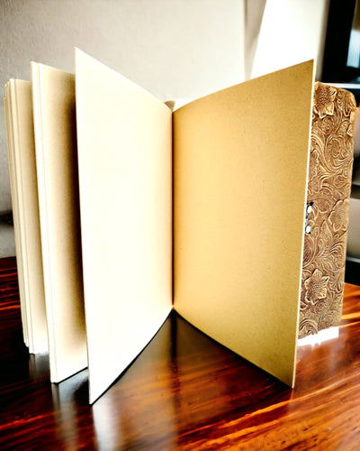 Luksuriøs Retro Notesbog med Læderomslag - "Vintage Elegance", 480 sider, mulighed for personlig gravering