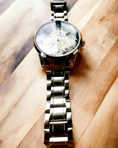 Elegant herreur KIMSDUN Prestige Transparent Mekanisme og Sportslig Elegance, mulighed for personlig gravering