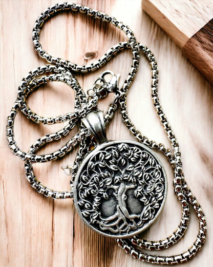 Amulet Livets Træ med Mulighed for Gravering - halskæde "Naturens Vitalitet", personalisering