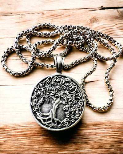 Amulet Livets Træ med Mulighed for Gravering - halskæde "Naturens Vitalitet", personalisering