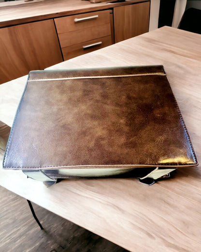 Crossbody Taske med Vintage Urmotiv - Alsidig Satchel Taske med PU Lædertekstur