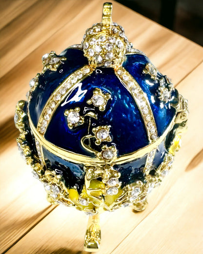 Smykkeskrin 'Kejsers Æg' Faberge – Vintage Stil, Dekorativ Beholder til Tilbehør