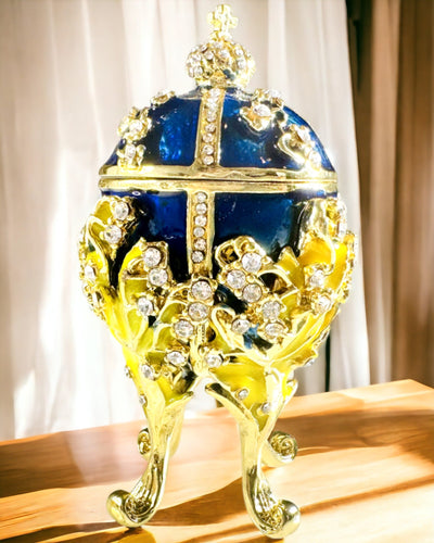 Smykkeskrin 'Kejsers Æg' Faberge – Vintage Stil, Dekorativ Beholder til Tilbehør