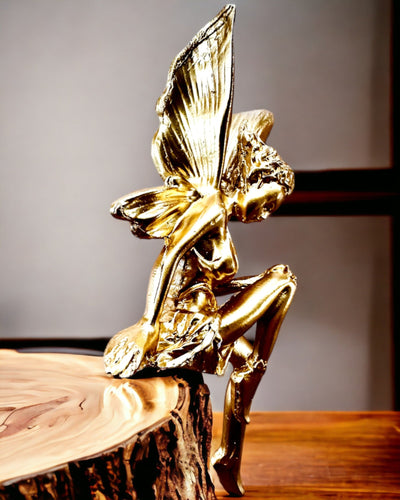 Lille Gylden Drømmefe – Figur med Mulighed for Gravering