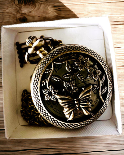 Lommeur "Butterfly Elegance" med mulighed for personlig gravering