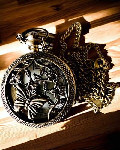 Lommeur "Butterfly Elegance" med mulighed for personlig gravering