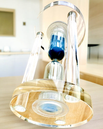 Klepsydra "Blue Elegance", 10 cm høj, måler 10 minutters tid