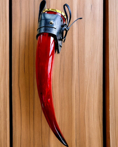 Krigers hornkrus - Rød - med mulighed for personlig gravering