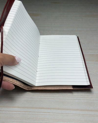 Stor notesbog i læder med livets træ – 20x16x2 cm