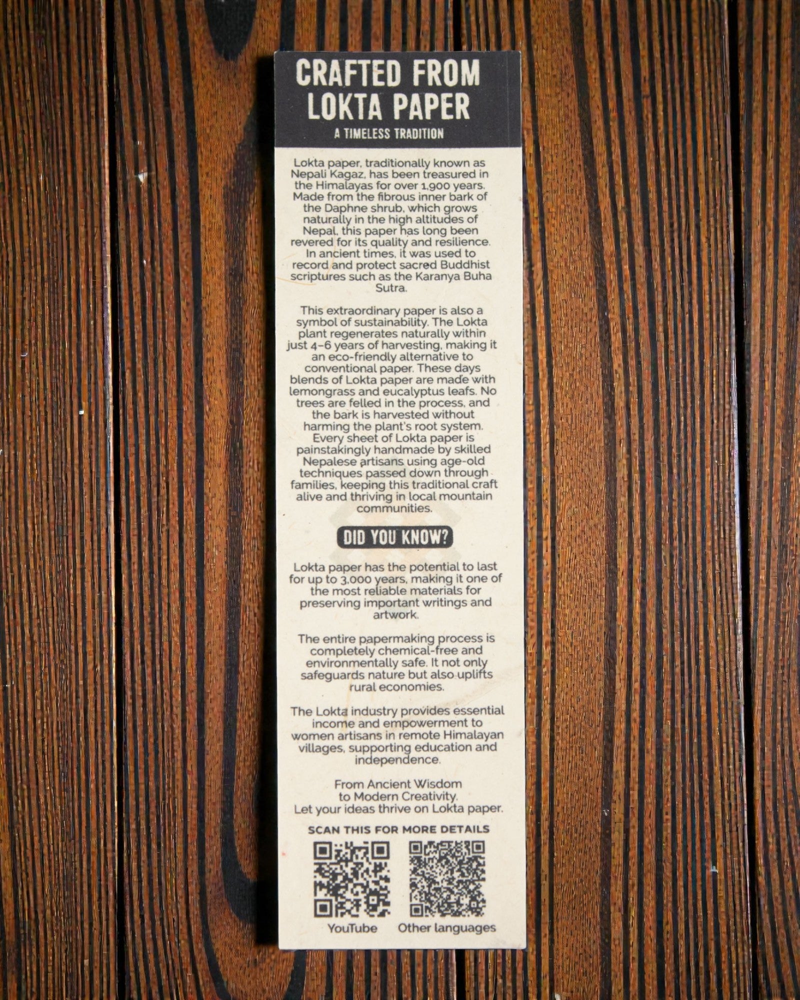 Blå bomuldssky – stor Lokta-notatbog med blå bomuld 21 × 15 cm, 45 sider