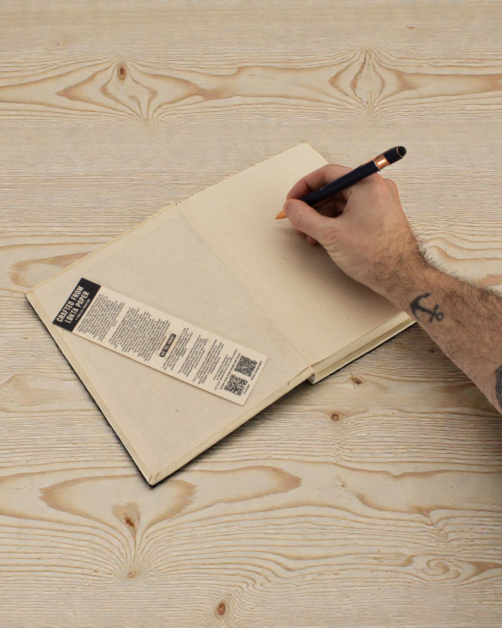 Stor Lokta-notesbog Inspiration – Åndedrag (45 ark, 21 x 15 cm)