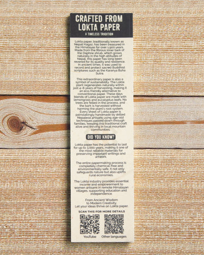 Lokta Traditionsskrift – stor notesbog 21 × 15 cm, 45 ark, Dine ord med rødder i traditionen